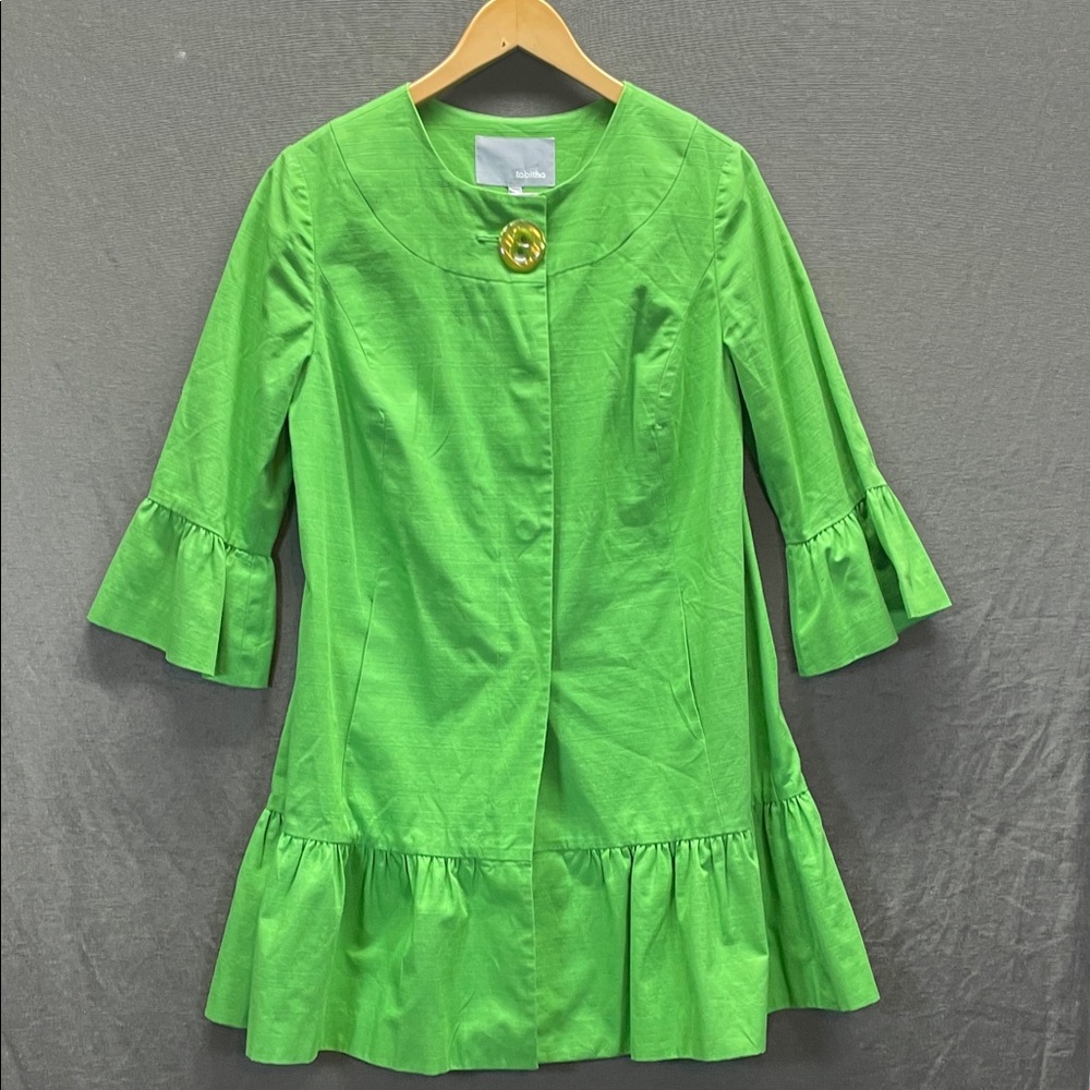 Anthropology Tabitha Lime Green Ruffle Cape‎